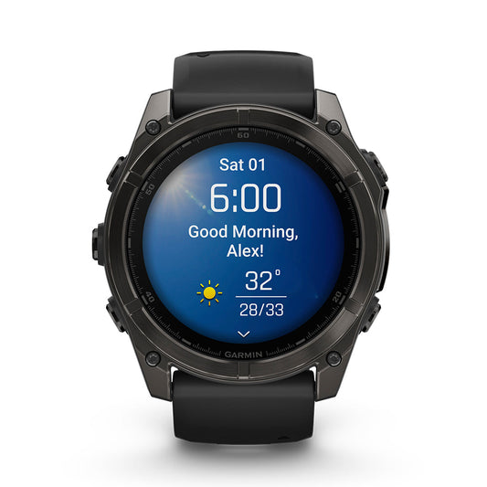 Relógio Garmin fēnix ® 8X Safira Cinza Carbono e Preto