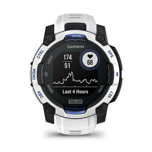 Relógio Garmin Instinct ® 3 Supernova Solar Branco e Azul - 45 mm