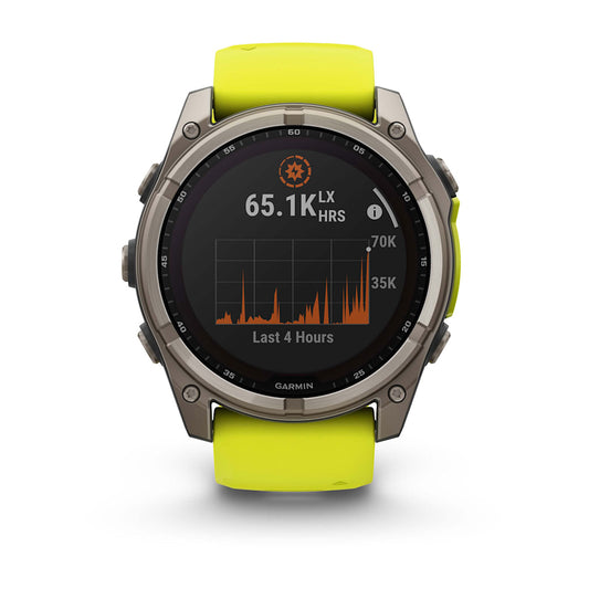 Relógio Garmin fēnix ® 8X Safira Solar Titânio e Amarelo