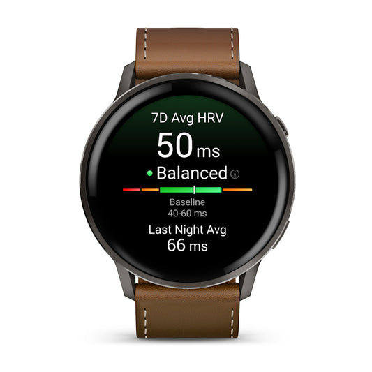 Relógio Garmin Venu ® 4 Ardósia e Marrom - 45 mm