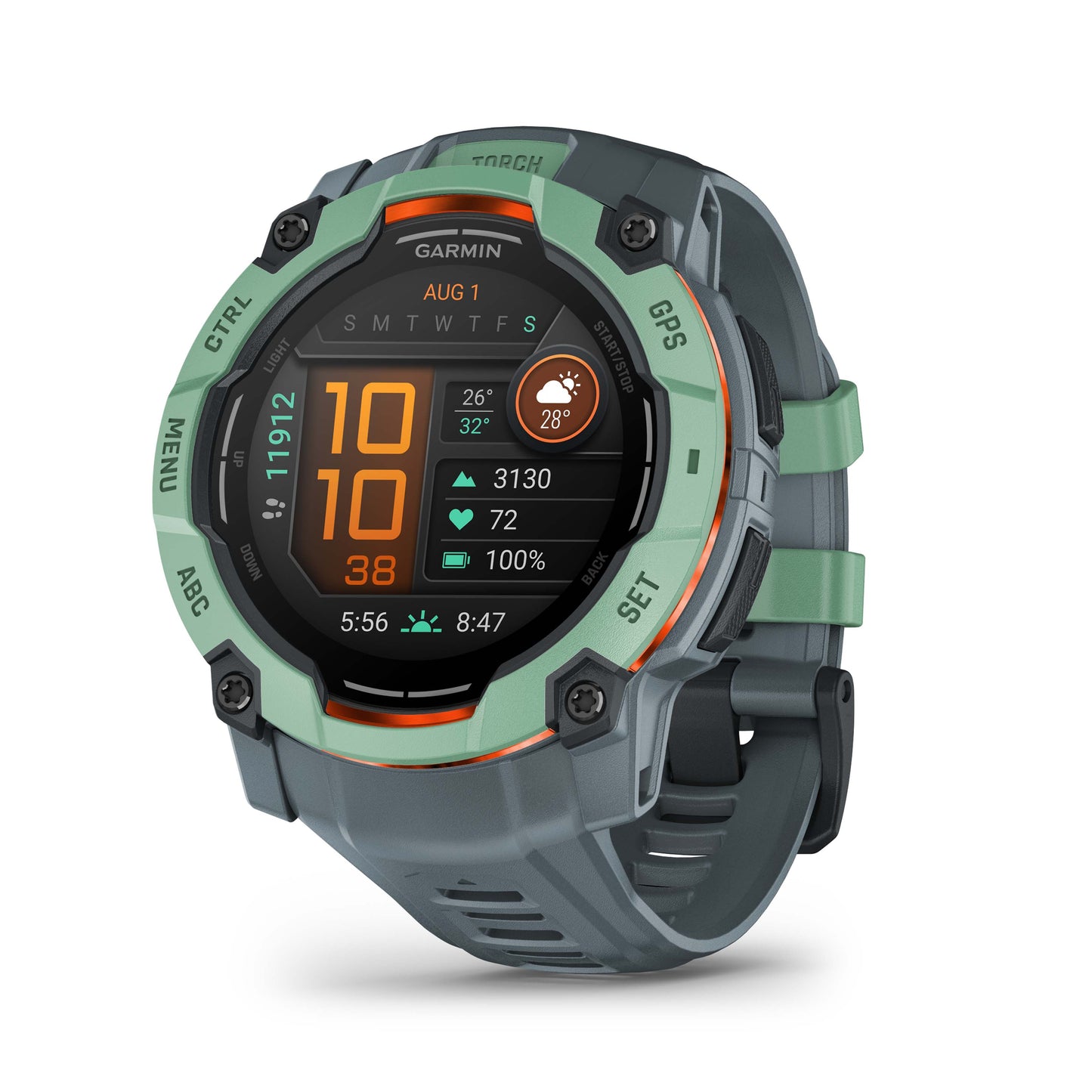 Relógio Garmin Instinct ® 3 AMOLED Neo Tropical e Cinza Crepúsculo - 50 mm