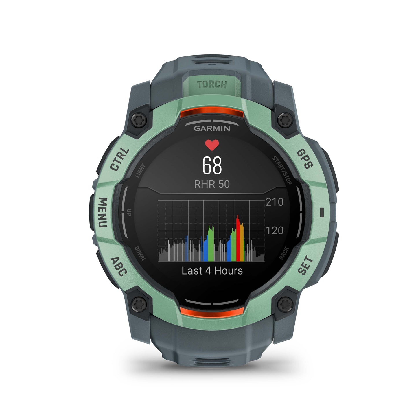 Relógio Garmin Instinct ® 3 AMOLED Neo Tropical e Cinza Crepúsculo - 50 mm