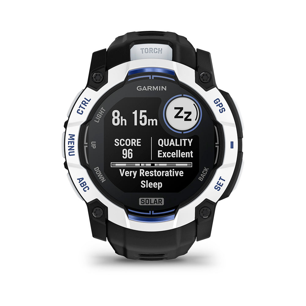 Relógio Garmin Instinct ® 3 Supernova Solar Branco/Azul/Preto - 50 mm