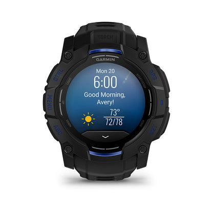 Relógio Garmin Instinct ® 3 Supernova AMOLED Preto e Azul - 50 mm