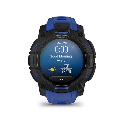 Relógio Garmin Instinct ® 3 Supernova AMOLED Preto e Azul - 45 mm