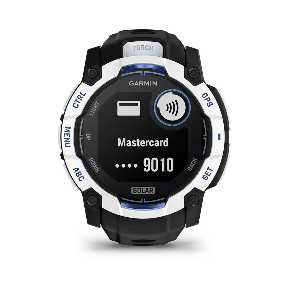 Relógio Garmin Instinct ® 3 Supernova Solar Branco/Azul/Preto - 50 mm