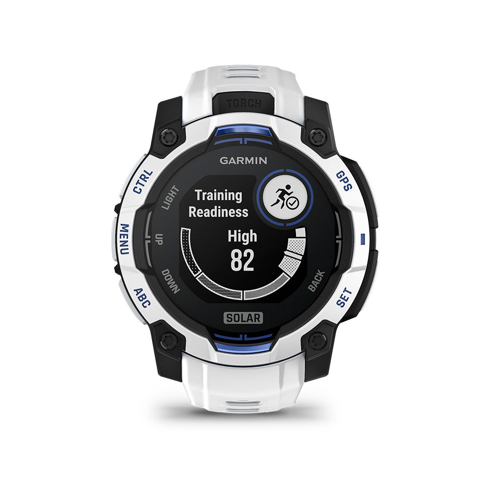 Relógio Garmin Instinct ® 3 Supernova Solar Branco e Azul - 45 mm