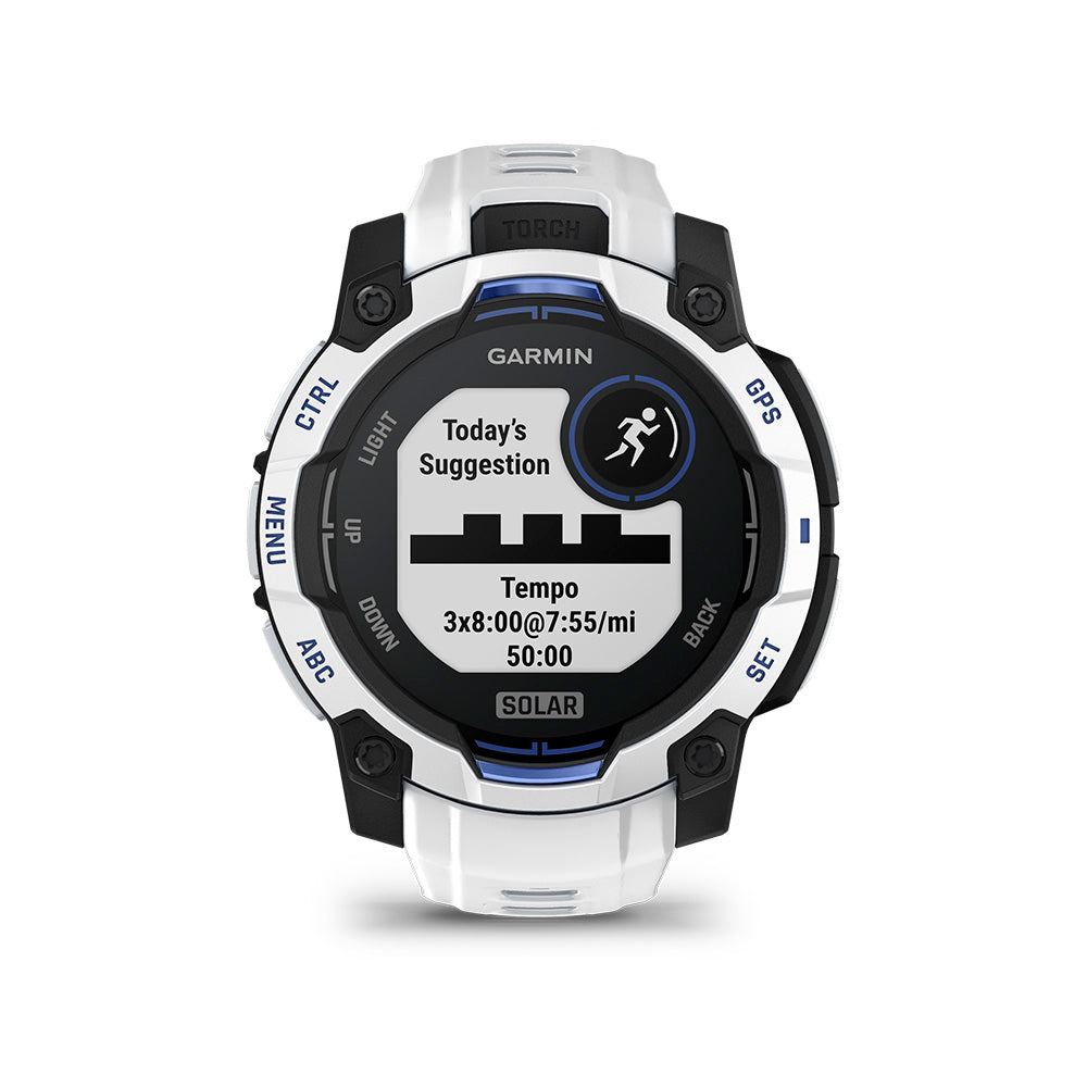 Relógio Garmin Instinct ® 3 Supernova Solar Branco e Azul - 45 mm