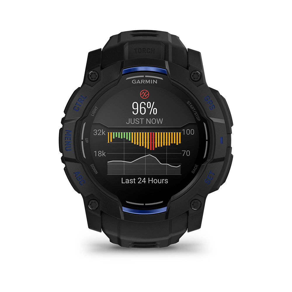 Relógio Garmin Instinct ® 3 Supernova AMOLED Preto e Azul - 50 mm
