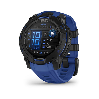 Relógio Garmin Instinct ® 3 Supernova AMOLED Preto e Azul - 45 mm
