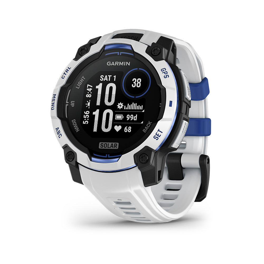 Relógio Garmin Instinct ® 3 Supernova Solar Branco e Azul - 45 mm