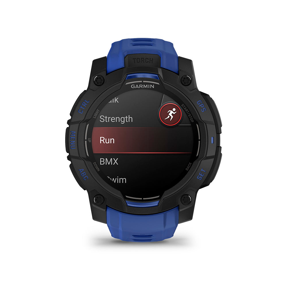 Relógio Garmin Instinct ® 3 Supernova AMOLED Preto e Azul - 45 mm