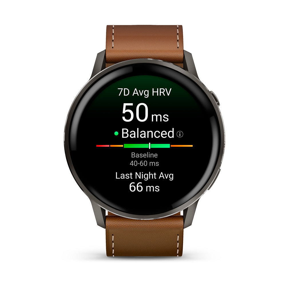 Relógio Garmin Venu ® 4 Ardósia e Marrom - 45 mm