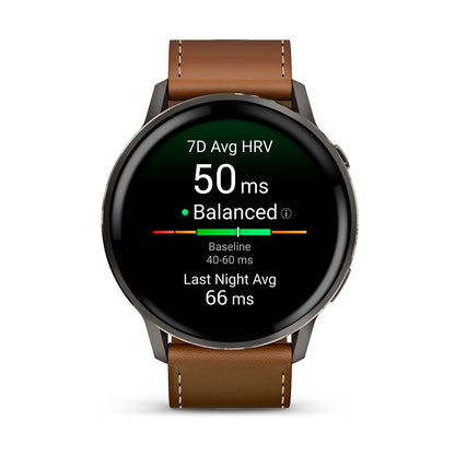 Relógio Garmin Venu ® 4 Ardósia e Marrom - 45 mm