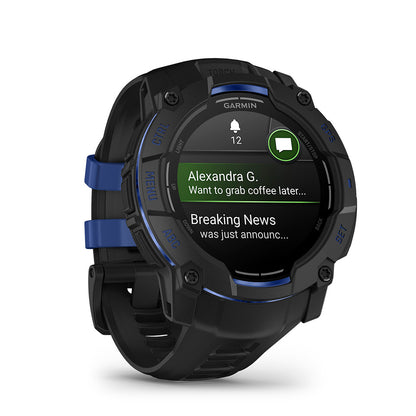 Relógio Garmin Instinct ® 3 Supernova AMOLED Preto e Azul - 50 mm