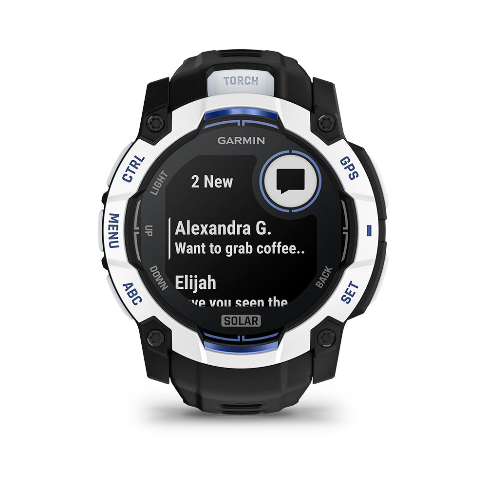 Relógio Garmin Instinct ® 3 Supernova Solar Branco/Azul/Preto - 50 mm