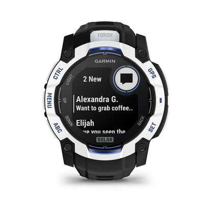 Relógio Garmin Instinct ® 3 Supernova Solar Branco/Azul/Preto - 50 mm