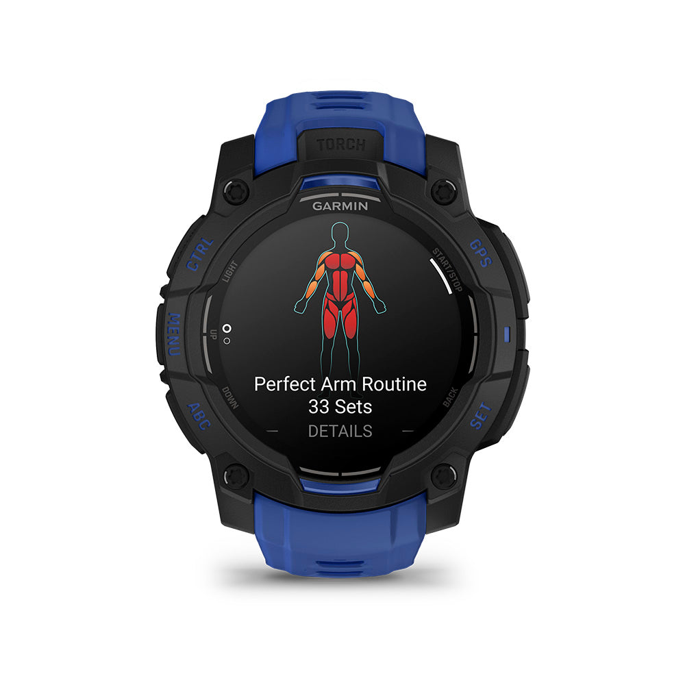 Relógio Garmin Instinct ® 3 Supernova AMOLED Preto e Azul - 45 mm