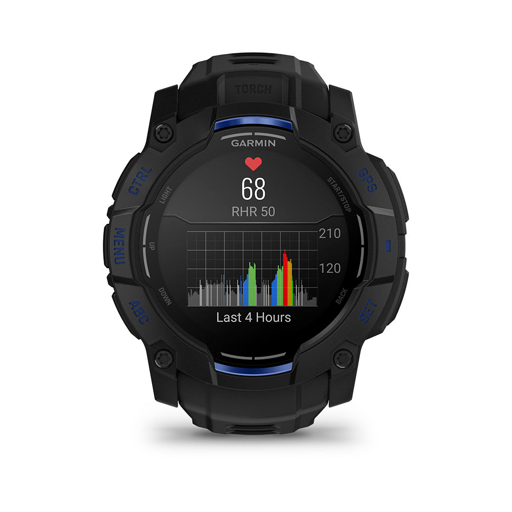 Relógio Garmin Instinct ® 3 Supernova AMOLED Preto e Azul - 50 mm