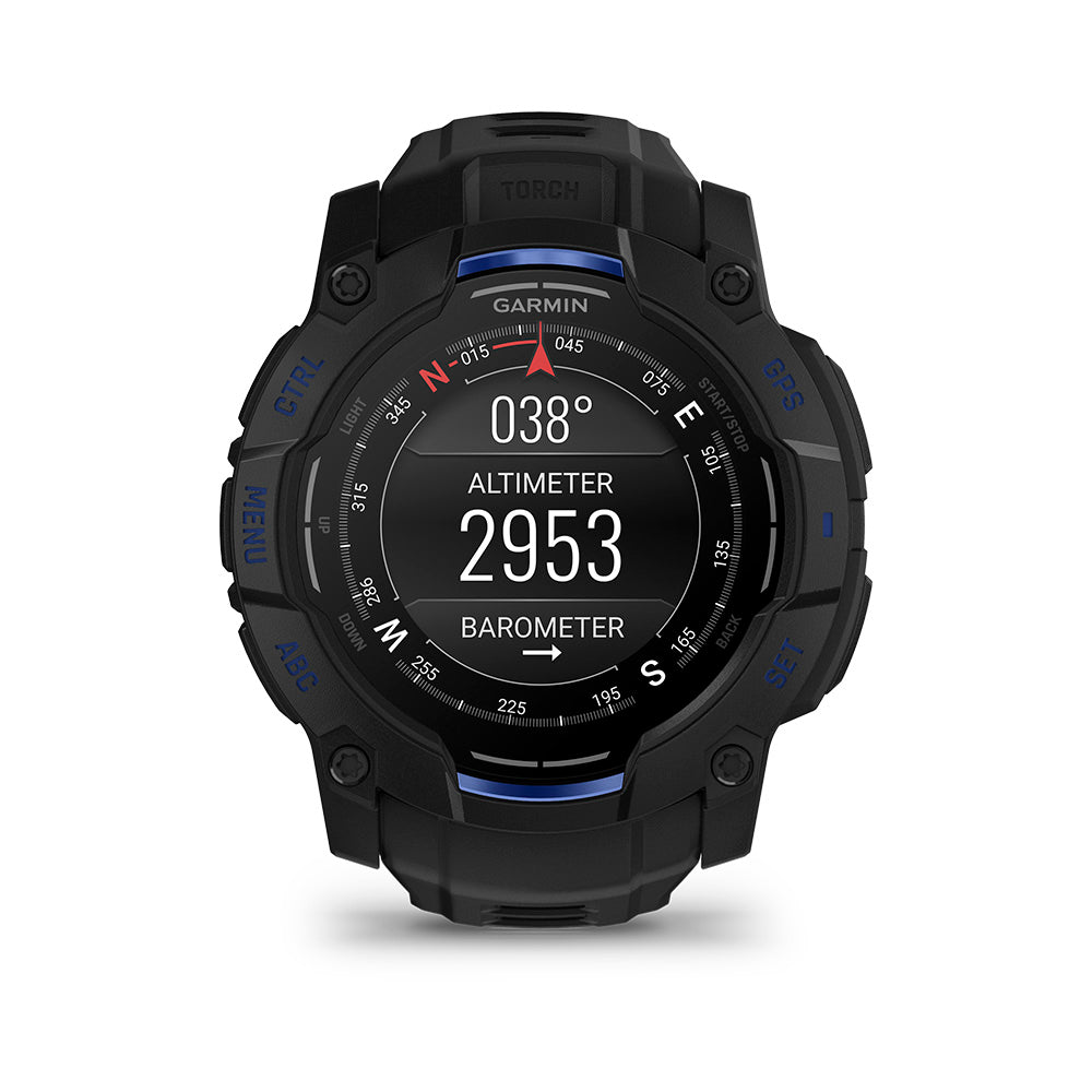 Relógio Garmin Instinct ® 3 Supernova AMOLED Preto e Azul - 50 mm