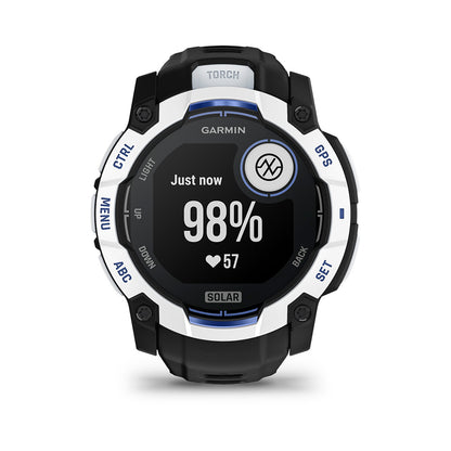 Relógio Garmin Instinct ® 3 Supernova Solar Branco/Azul/Preto - 50 mm