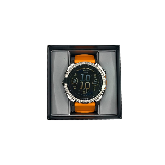 Outlet Relógio Garmin fēnix 8X Safira Titânio e Laranja