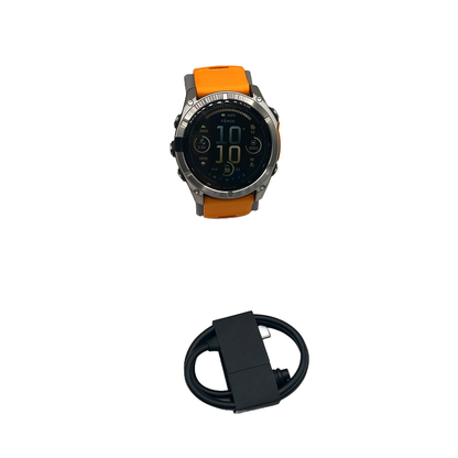 Outlet Relógio Garmin fēnix 8X Safira Titânio e Laranja