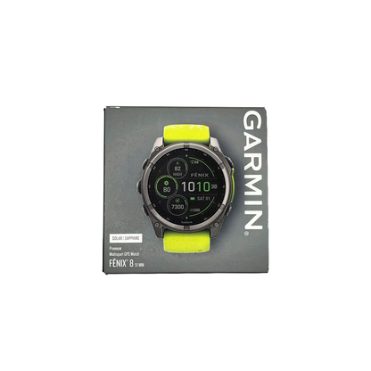 Outlet Relógio Garmin fēnix ® 8X Safira Solar Titânio e Amarelo