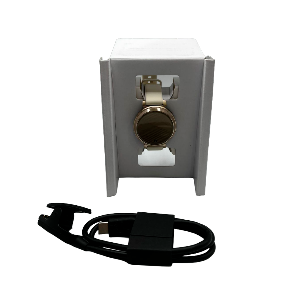 Outlet Relógio Garmin Lily 2 - Dourado Pulseira Branca de Silicone