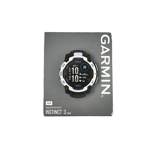 Outlet Relógio Garmin Instinct 3 Supernova 50 mm Solar Branco com Azul com Pulseira Preta