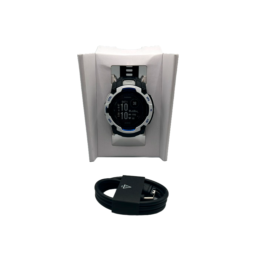 Outlet Relógio Garmin Instinct 3 Supernova 50 mm Solar Branco com Azul com Pulseira Preta