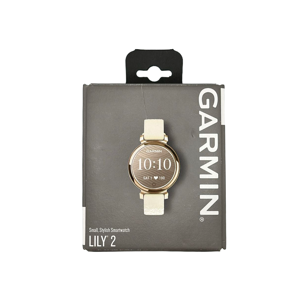 Outlet Relógio Garmin Lily 2 - Dourado Pulseira Branca de Silicone