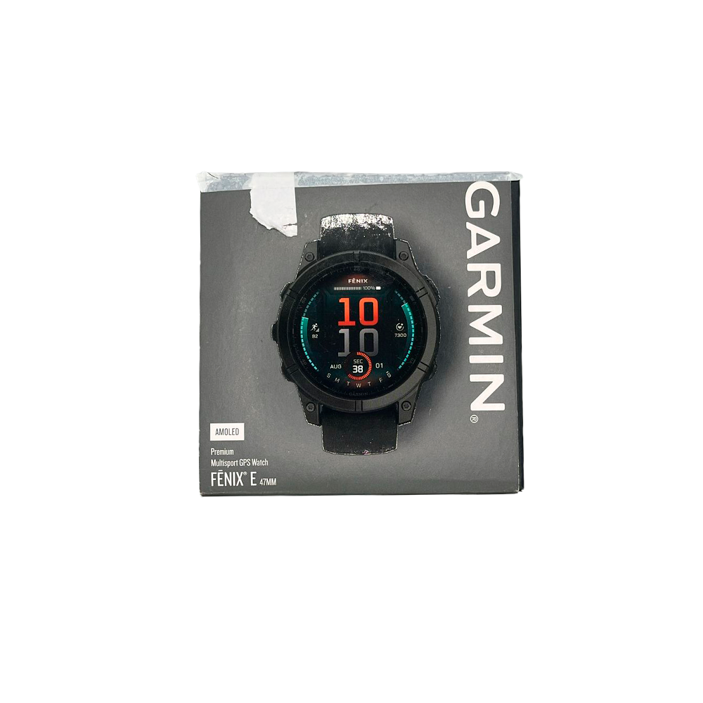 Outlet Relógio Garmin fēnix E 47 mm - Aço cinza ardósia com pulseira de silicone preta