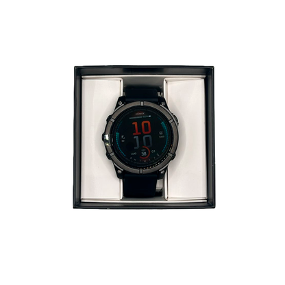 Outlet Relógio Garmin fēnix E 47 mm - Aço cinza ardósia com pulseira de silicone preta