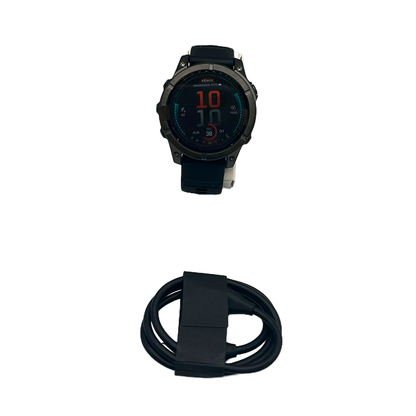 Outlet Relógio Garmin fēnix E 47 mm - Aço cinza ardósia com pulseira de silicone preta