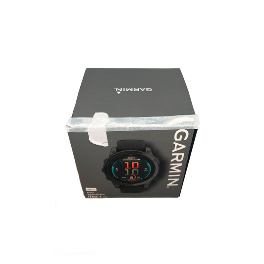 Outlet Relógio Garmin fēnix E 47 mm - Aço cinza ardósia com pulseira de silicone preta