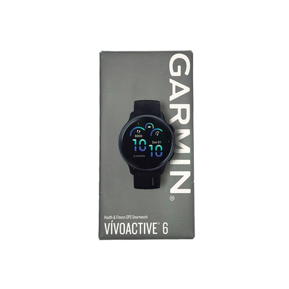 Outlet Relógio Garmin vivoactive 6 Preto com pulseira de silicone Preta