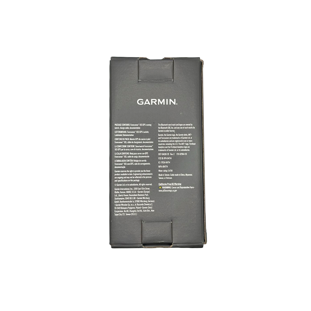 Outlet Relógio Garmin Forerunner 165 Preto e Cinza Ardósia