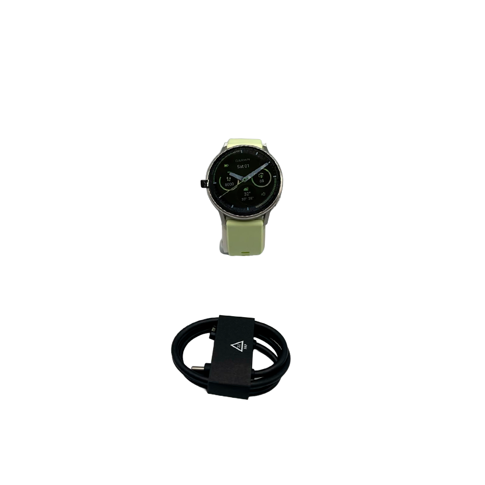 Outlet Relógio Garmin Venu 4 Prata e Amarelo-Lima 45mm