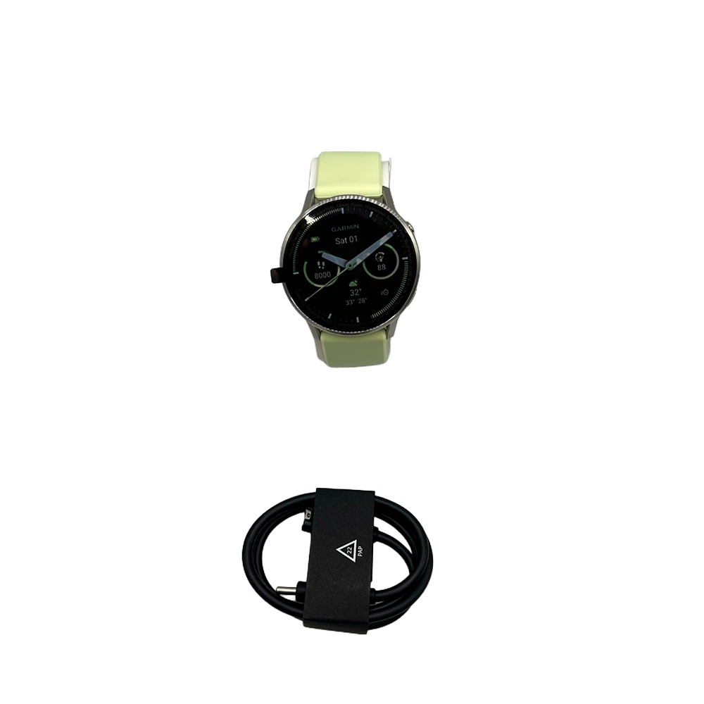 Outlet Relógio Garmin Venu 4 Prata e Amarelo-Lima 45mm