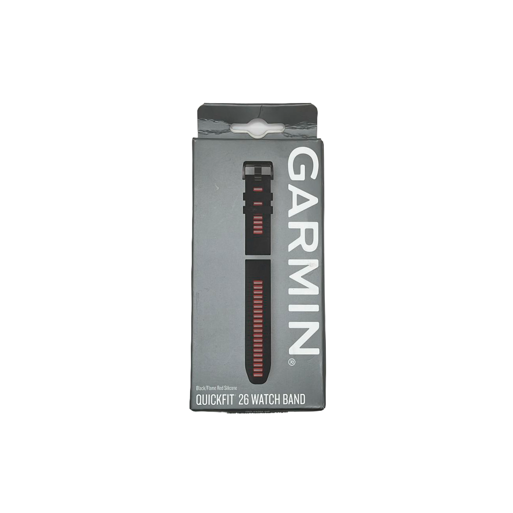 Outlet Pulseira Garmin QuickFit 26 Preto com Vermelho Silicone