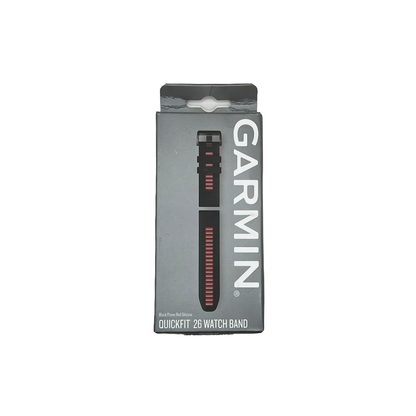 Outlet Pulseira Garmin QuickFit 26 Preto com Vermelho Silicone