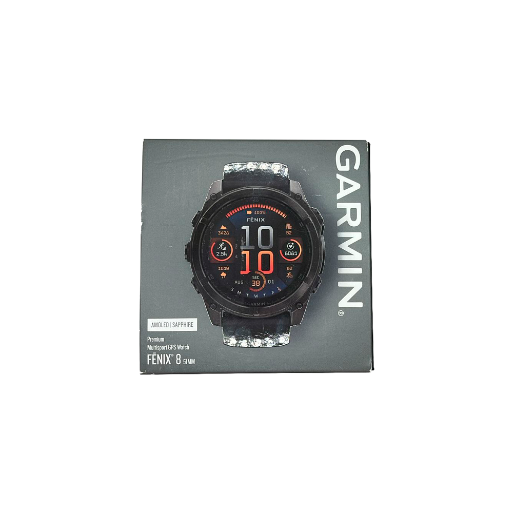Outlet Relógio Garmin Fenix 8X Safira Carbon Gray DLC Titânio Preto/Cinza