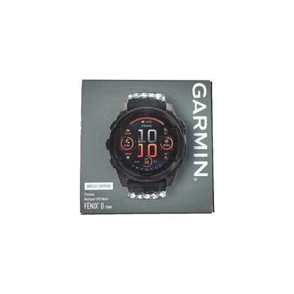 Outlet Relógio Garmin Fenix 8X Safira Carbon Gray DLC Titânio Preto/Cinza