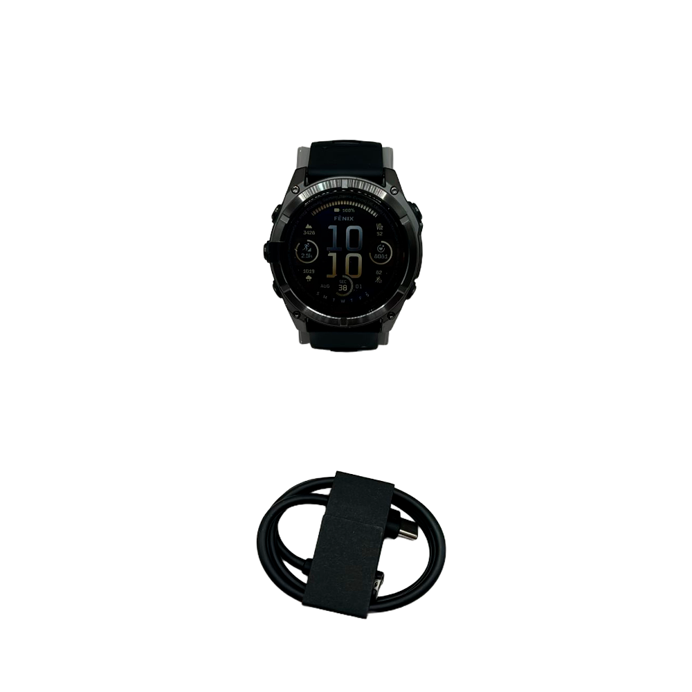 Outlet Relógio Garmin Fenix 8X Safira Carbon Gray DLC Titânio Preto/Cinza