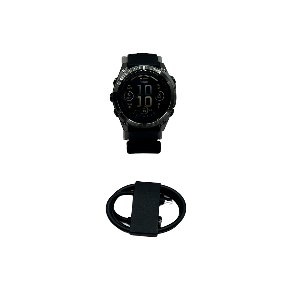 Outlet Relógio Garmin Fenix 8X Safira Carbon Gray DLC Titânio Preto/Cinza