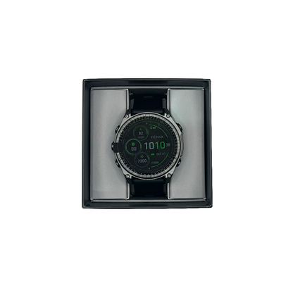 Outlet Relógio Garmin fēnix 8 Safira Solar Carbon Gray DLC Titânio Preto e Cinza