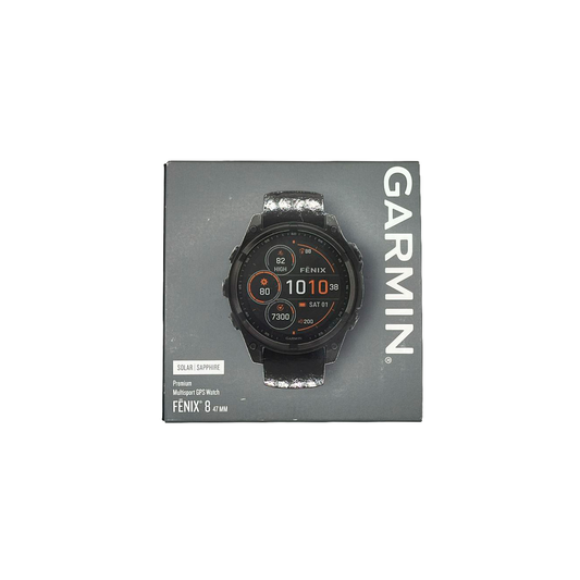 Outlet Relógio Garmin fēnix 8 Safira Solar Carbon Gray DLC Titânio Preto e Cinza