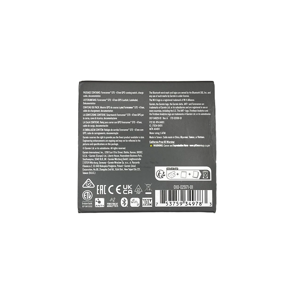 Outlet Relógio Garmin Forerunner ® 570 - 47 mm Amarelo e Marfim/Turquesa