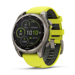 Relógio Garmin fēnix ® 8 Safira Solar Titânio e Amarelo